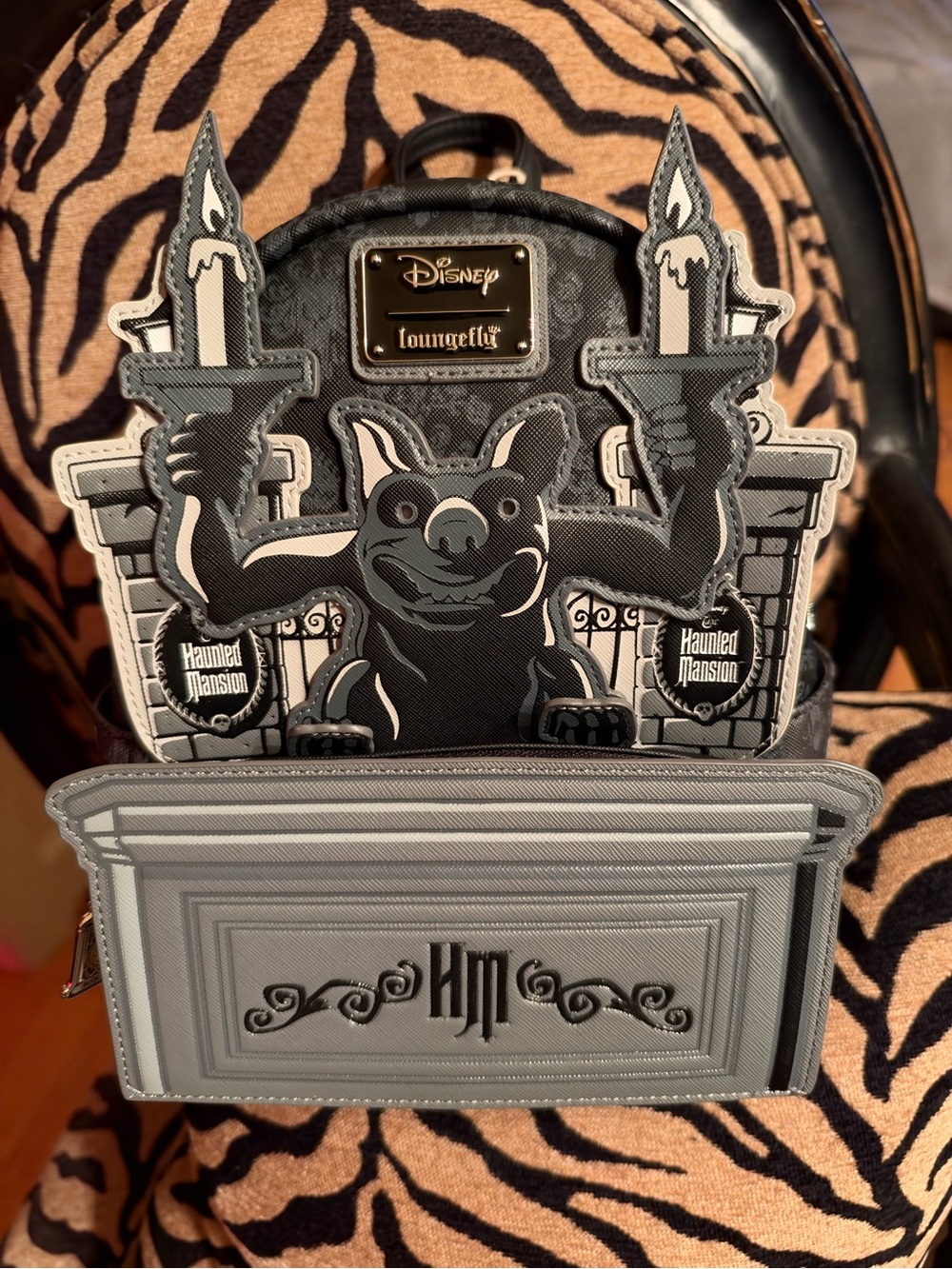 Loungefly Disney Haunted Mansion Gargoyle Mini Backpack - Black & Gray
